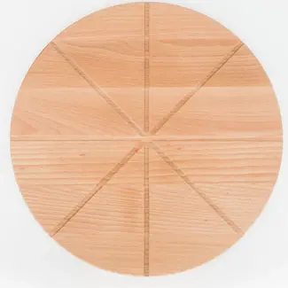 HOCHO Ronde Pizzaplank – Beukenhout – Ø 350x20 mm – Perfect voor Snijden en Serveren
