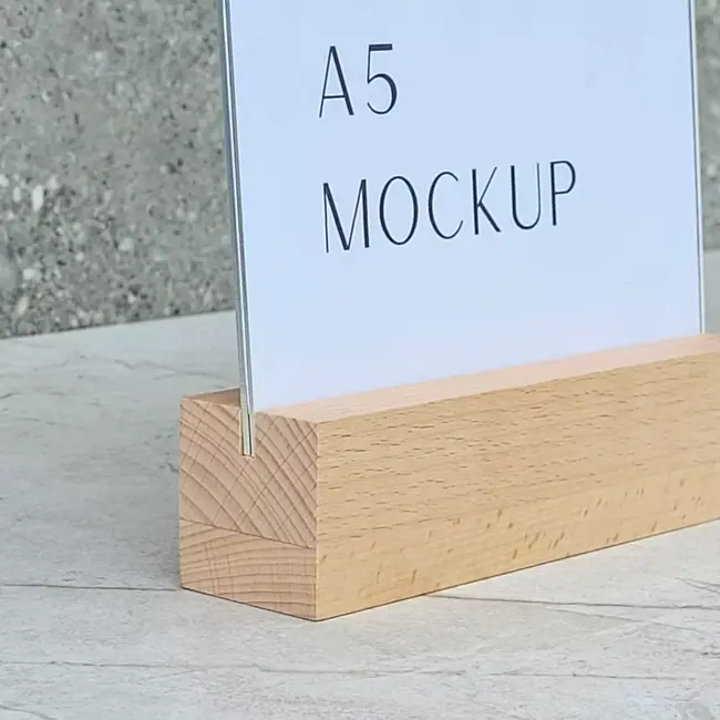 HOCHO Beuken Menustandaard – A5 – Houten Basis – Stijlvol & Functioneel