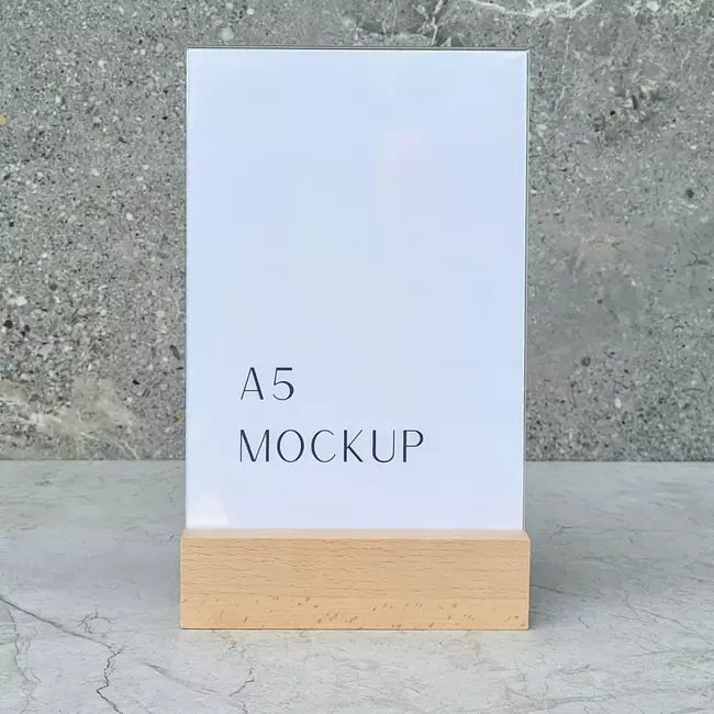 HOCHO Beuken Menustandaard – A5 – Houten Basis – Stijlvol & Functioneel