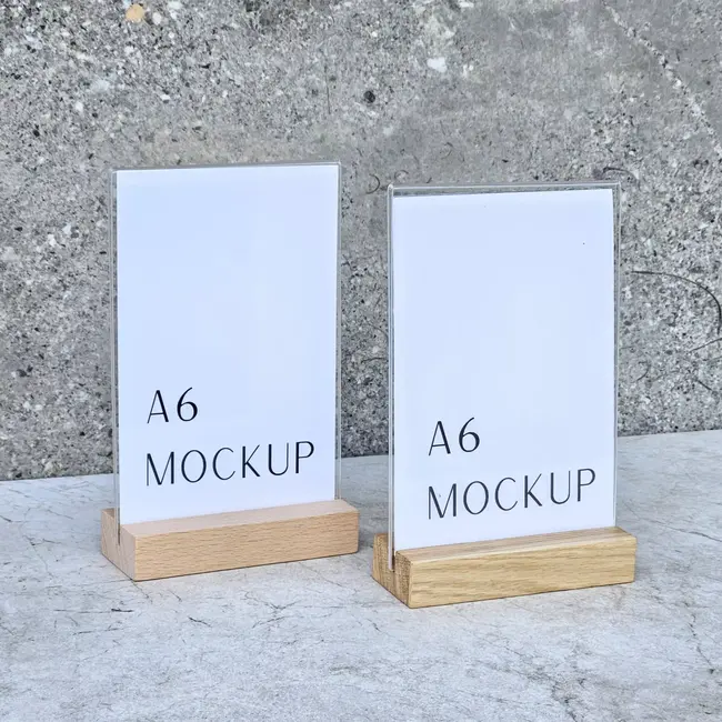 HOCHO Beuken Menustandaard – A6 – Houten Basis – Stijlvol & Functioneel