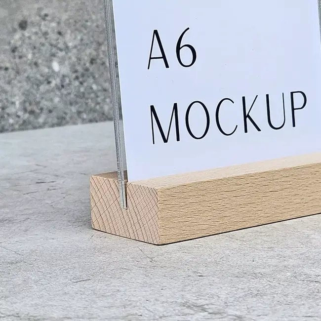 HOCHO Beuken Menustandaard – A6 – Houten Basis – Stijlvol & Functioneel