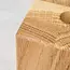 HOCHO Eikenhouten Vaas 55x55x70 mm – Met Glazen Buisje voor Bloemen