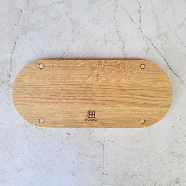 HOCHO Eiken Houten Dienblad – 350x150x15 mm – Hardwax Bescherming – Met Silicone Voetjes