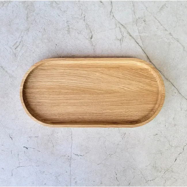 HOCHO Eiken Houten Dienblad – 250x120x15 mm – Hardwax Bescherming – Met Silicone Voetjes