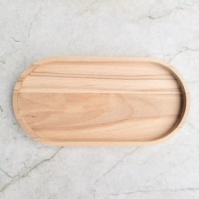 HOCHO Beuken Houten Dienblad – 200x100x15 mm – Hardwax Bescherming – Met Silicone Voetjes