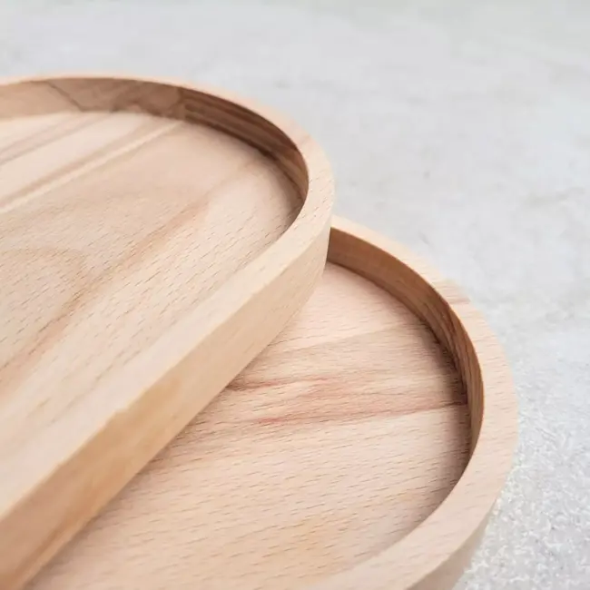 HOCHO Beuken Houten Dienblad – 200x100x15 mm – Hardwax Bescherming – Met Silicone Voetjes