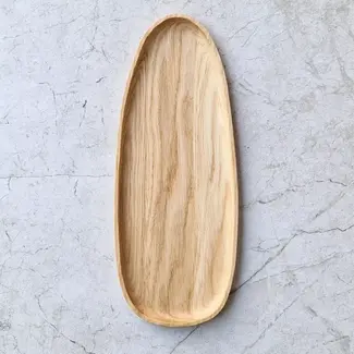 HOCHO Eiken Houten Dienblad – 350x140x15 mm – Hardwax Bescherming – Met Silicone Voetjes