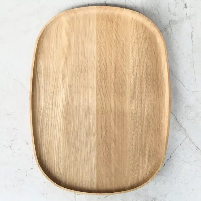 HOCHO Eiken Houten Dienblad – 400x300x20 mm – Hardwax Bescherming – Met Silicone Voetjes