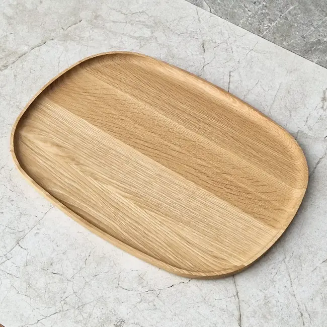 HOCHO Eiken Houten Dienblad – 400x300x20 mm – Hardwax Bescherming – Met Silicone Voetjes