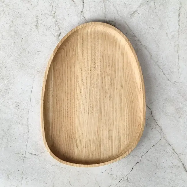 HOCHO Massief Eiken Houten Dienblad – 250x180x15 mm – Hardwax Bescherming – Voor Snacks en Decoratie