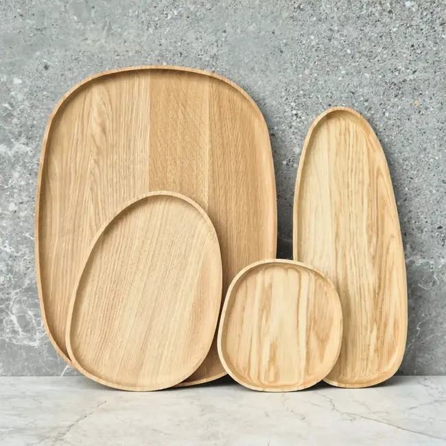 HOCHO Massief Eiken Houten Dienblad – 250x180x15 mm – Hardwax Bescherming – Voor Snacks en Decoratie