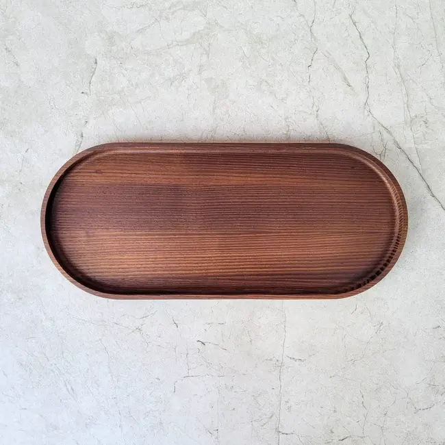 HOCHO Essenhouten Serveer Dienblad – 350x150x15 mm – Hardwax Bescherming – Voor Koffie, Snacks en Decoratie