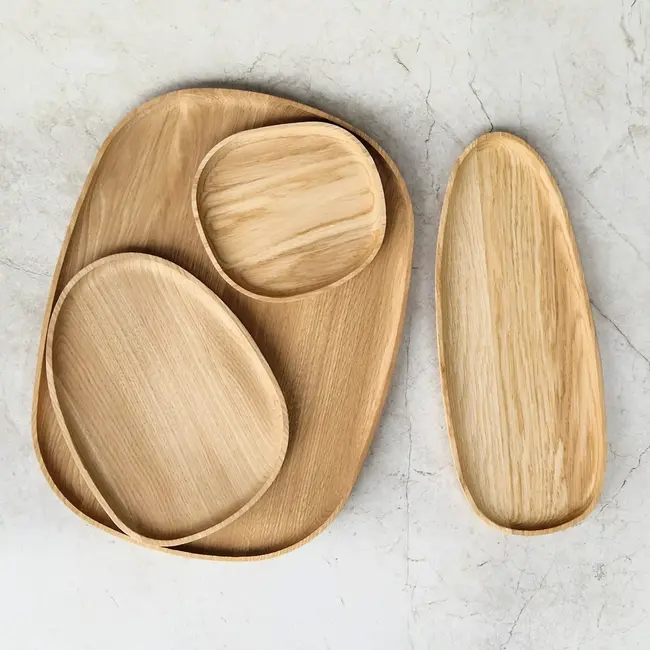 HOCHO Eikenhouten Dienblad Tenso Small – 160x150x15 mm – Hard Wax Afwerking