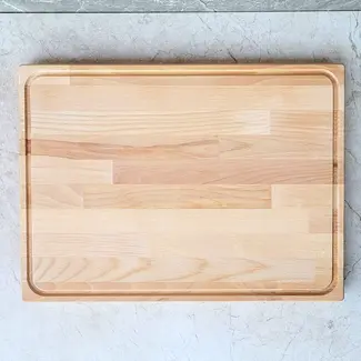 HOCHO Dikke Beuken Hakblok – Snijplank met Sapgeul en Handgrepen – Beukenhout – 395x295x40 mm