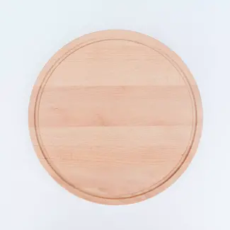 HOCHO Dikke Ronde Snijplank met Sapgeul en Handgrepen – Beukenhout – Ø 350x40 mm HOCHO Dikke Ronde Snijplank met Sapgeul en Handgrepen – Beukenhout – Ø 350x40 mm