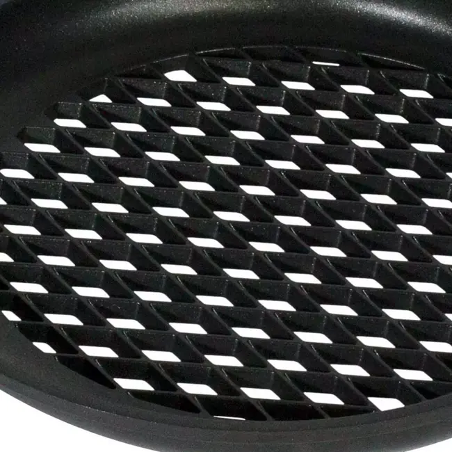 AMT Gastroguss Geperforeerde barbecuepan Ø 32 cm hoogte 4 cm met afneembare steel LOTAN® antiaanbaklaag voor barbecue en grill