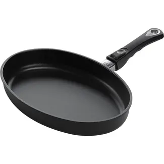 AMT Gastroguss Vispan met Grilloppervlak – Inductiegeschikt – Krasbestendig – 35x24 cm