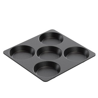AMT Gastroguss Bakvormenplaat 28 x 29 cm met 5 bakvormen LOTAN® antiaanbaklaag voor speedoven
