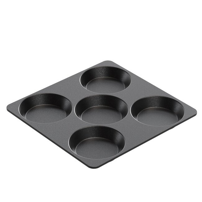 AMT Gastroguss 5-vaks bakplaat – Handgegoten aluminium – Lotan antiaanbaklaag – 28x29 cm – Ovenbestendig tot 240°C