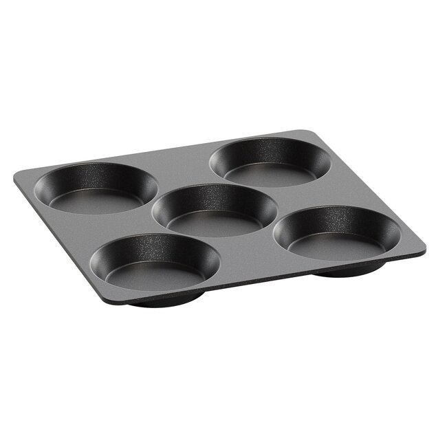 AMT Gastroguss 5-vaks bakplaat – Handgegoten aluminium – Lotan antiaanbaklaag – 28x29 cm – Ovenbestendig tot 240°C