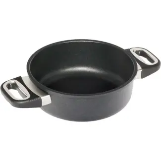 AMT Gastroguss Braadpan Ø 20 cm hoogte 8 cm 1,8 liter met zijhandgrepen LOTAN® antiaanbaklaag geschikt voor alle warmtebronnen incl. inductie