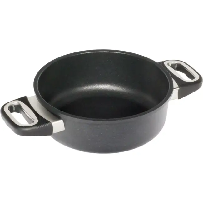 AMT Gastroguss Braadpan Ø 20 cm hoogte 8 cm 1,8 liter met zijhandgrepen LOTAN® antiaanbaklaag geschikt voor alle warmtebronnen incl. inductie