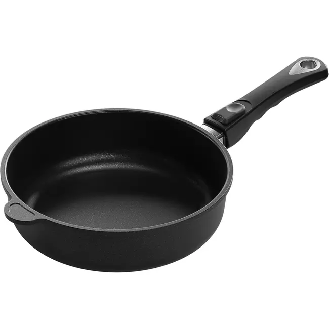 AMT Gastroguss Braadpan Ø 24 cm – Non-stick coating – Geschikt voor inductie – Verwijderbare handgreep – 7 cm hoog
