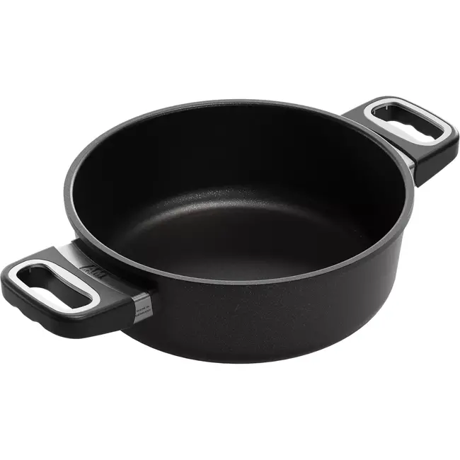 AMT Gastroguss Braadpan Ø 24 cm hoogte 8 cm 3 liter met zijhandgrepen LOTAN® antiaanbaklaag geschikt voor alle warmtebronnen incl. inductie