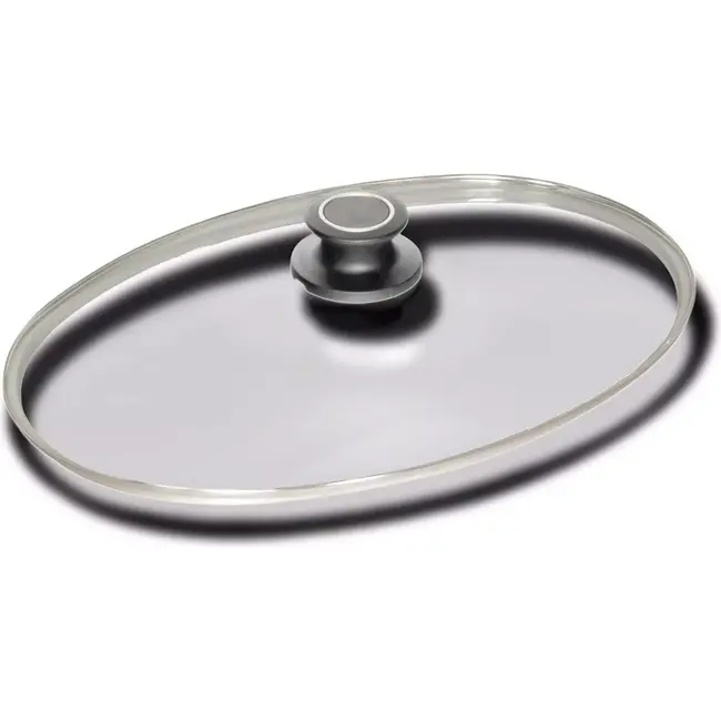 AMT Gastroguss Gehard glazen deksel 41 x 27 cm met 18/10 rvs rand met dekselknop