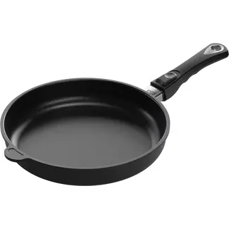 AMT Gastroguss Koekenpan Ø 28 cm hoogte 5 cm met afneembare steel LOTAN® antiaanbaklaag geschikt voor alle warmtebronnen incl. inductie