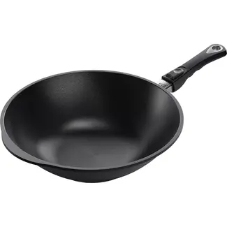 AMT Gastroguss Wokpan Ø 36 cm hoogte 9 cm 4,3 liter met afneembare steel LOTAN® antiaanbaklaag geschikt voor alle warmtebronnen incl. inductie