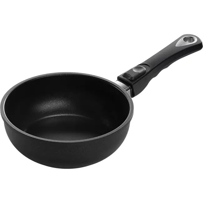 AMT Gastroguss Sauteuse – Ø 20 cm – Inductiegeschikt – Snelle opwarming – Aluminium – Verwijderbare handgreep