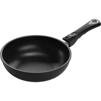 AMT Gastroguss Sauteuse Ø 24 cm hoogte 6 cm met afneembare steel LOTAN® antiaanbaklaag geschikt voor alle warmtebronnen incl. inductie