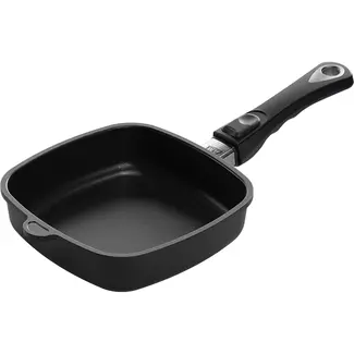 AMT Gastroguss Vierkante koekenpan 20 x 20 cm hoogte 5 cm met afneembare steel LOTAN® antiaanbaklaag geschikt voor alle warmtebronnen incl. inductie