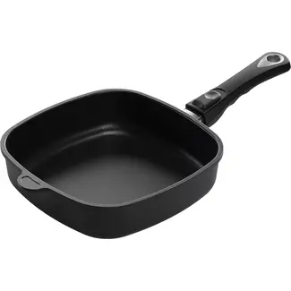 AMT Gastroguss Vierkante hapjespan 24 x 24 cm hoogte 6 cm met afneembare steel LOTAN® antiaanbaklaag geschikt voor alle warmtebronnen incl. inductie
