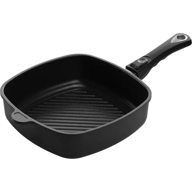 AMT Gastroguss Vierkante grillpan – 26x26 cm – Diep – Lotan® coating – Geschikt voor inductie en oven – 4 liter capaciteit