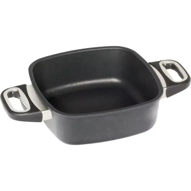 AMT Gastroguss Vierkante pan met zijhandgrepen – 20x20x7 cm – Duurzaam aluminium – Non-stick coating – Gemakkelijk schoon te maken