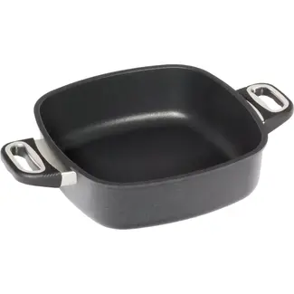 AMT Gastroguss Vierkante braadpan 26 x 26 cm hoogte 8 cm met zijhandgrepen LOTAN® antiaanbaklaag geschikt voor alle warmtebronnen incl. inductie