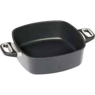AMT Gastroguss Vierkante braadpan 28 x 28 cm hoogte 9 cm met zijhandgrepen LOTAN® antiaanbaklaag geschikt voor alle warmtebronnen incl. inductie