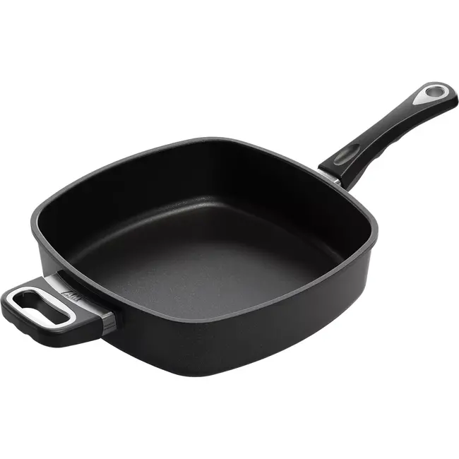 AMT Gastroguss Vierkante grillpan 28x28 cm – non-stick Lotan coating – optimale warmtebehoud – geschikt voor inductie