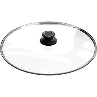 AMT Gastroguss Gehard glazen deksel Ø 36 cm met 18/10 rvs rand met dekselknop