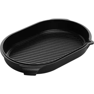 AMT Gastroguss Grilldeksel voor braadslede 42 x 28 cm hoogte 6 cm 3 liter met grilloppervlak met schenktuit met saprand LOTAN® antiaanbaklaag geschikt voor alle warmtebronnen incl. inductie