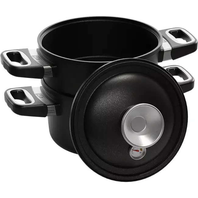AMT Gastroguss Pot- en stoomset – Geschikt voor alle warmtebronnen – Energiezuinig koken