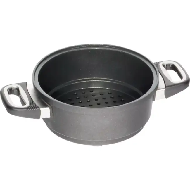 AMT Gastroguss Glazen stoominzet – Ø 20 cm – Hittebestendig – Geperforeerde bodem – Geschikt voor alle kookgerei