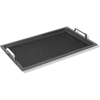 AMT Gastroguss Gastronorm bak GN 1/1 hoogte 2 cm met handgrepen met grilloppervlak LOTAN® antiaanbaklaag geschikt voor alle warmtebronnen incl. inductie