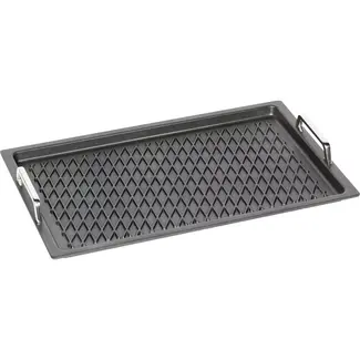 AMT Gastroguss Gastronorm bak GN 1/1 hoogte 2 cm met handgrepen met barbecueoppervlak LOTAN® antiaanbaklaag geschikt voor alle warmtebronnen incl. inductie