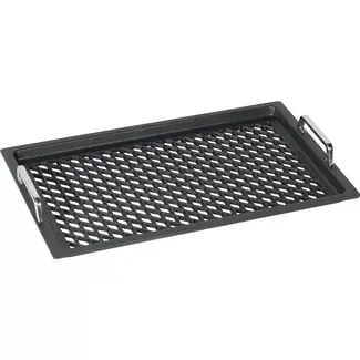 AMT Gastroguss Gastronorm bak GN 1/1 hoogte 2 cm met handgrepen met barbecueoppervlak geperforeerd LOTAN® antiaanbaklaag voor barbecue en grill