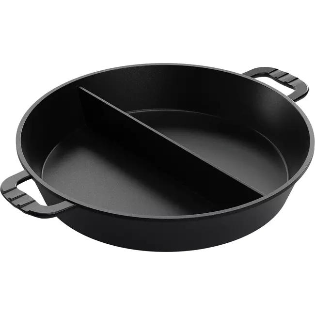 AMT Gastroguss Grote koekenpan – 50 cm – 2 segmenten – gietaluminium – anti-aanbaklaag – 13 liter capaciteit