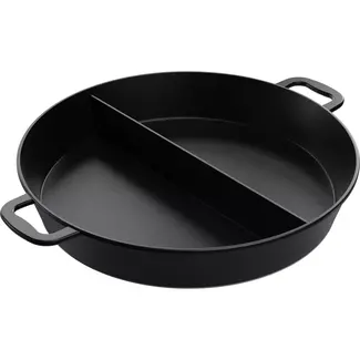 AMT Gastroguss Grote braadpan Ø 65 cm met 2 vakken LOTAN® antiaanbaklaag geschikt voor alle warmtebronnen behalve inductie