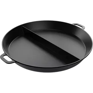 AMT Gastroguss Grote braadpan Ø 80 cm met 2 vakken LOTAN® antiaanbaklaag geschikt voor alle warmtebronnen behalve inductie